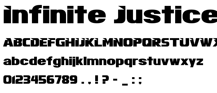 Infinite Justice Straight font